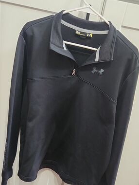 Under Armour Black Quarter-Zip Performance Pullover Mens LG
